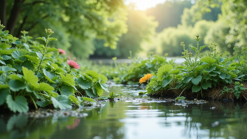 Natural elements like herbs, plants, and a serene natural environment