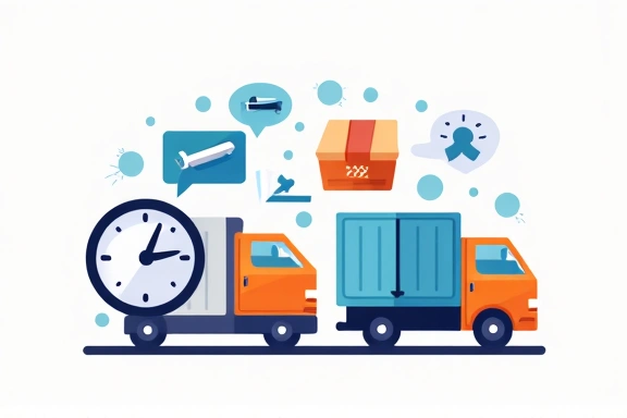 Shipping options and delivery truck icon
